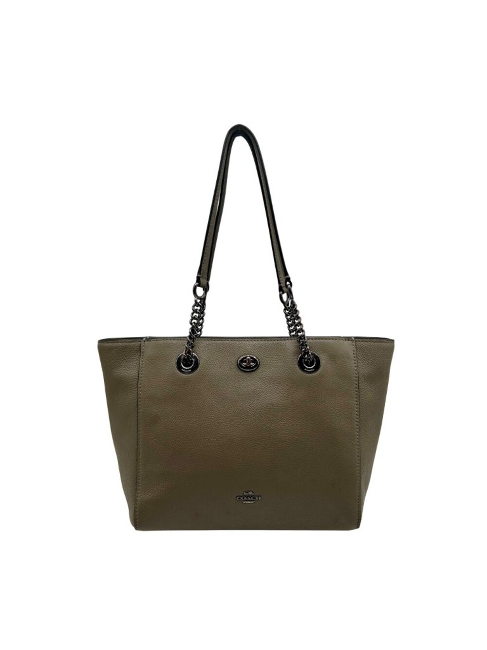 Coach Soft Grey Turn-lock Chain Tote Bag 57107